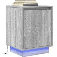 Bedside Cabinet with LED LightsGrey Sonoma 38x34x50 cm