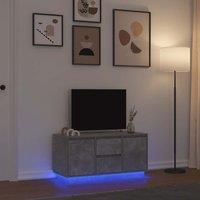 Berkfield Home TV Cabinet with LED Lights Concrete Grey 100x41x50 cm | Size: 100 x 41 x 50 cm