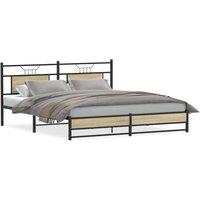 Berkfield Home Bed Frame without Mattress Sonoma Oak 160x200 cm Engineered Wood in Brown