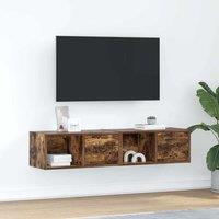 Berkfield Home TV Cabinets 2 pcs Smoked Oak 60x31x25.5 cm Engineered Wood in Brown