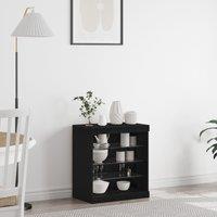 Berkfield Home Sideboard with LED Lights Black Oak 60, 5x37x67 cm | Size: 5 x 37 x 67 cm