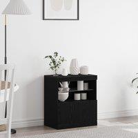Berkfield Home Sideboard with LED Lights Black Oak 60x37x67 cm | Size: 60 x 37 x 67 cm
