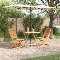 Berkfield Home 3-Piece Folding Bistro Set - Solid Acacia Wood in Brown