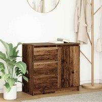 Berkfield Home Sideboard with Drawer Old Wood 71x35x65 cm Engineered Wood in Brown | Size: 71 x 35 x 65 cm