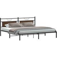 Bed Frame without Mattress Brown Oak 193x203 cm Engineered Wood