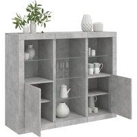 Berkfield Home Sideboards with LED Lights 3 pcs Concrete Grey Engineered Wood