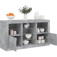 Berkfield Home Sideboard with LED Lights Concrete Grey 123x37x67 cm | Size: 123 x 37 x 67 cm