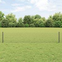 Fence Posts 11 pcs U-Channel Grey 40 cm Steel, Hexagon Fence Grey 0,4x50 m Steel