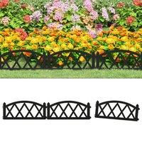Lawn Edgings 17 pcs Black 10 m PP