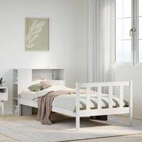 Bookcase Bed without Mattress White 100x200 cm Solid Wood Pine