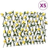 Berkfield Home Berkfield Artificial Ivy Trellis Expandable 5 pcs Yellow 180x60 cm