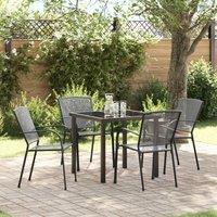 5 Piece Garden Dining Set Anthracite Steel