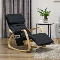 HOMCOM Rocking Chair Recliner Armchair with Adjustable Footrest in Black