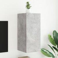 Berkfield Home TV Wall Cabinet with LED Lights Concrete Grey 30.5x35x70 cm