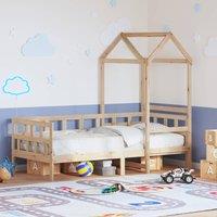 Berkfield Home Day Bed with Roof without Mattress 80x200 cm Solid Wood in Brown