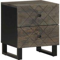 Berkfield Home Bedside Cabinet Black 40x33x46 cm Solid Wood Mango | Size: 40 x 33 x 46 cm