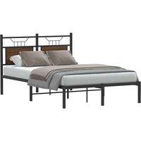 Bed Frame without Mattress Brown Oak 120x190 cm Small Double Engineered Wood