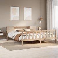 Bookcase Bed without Mattress 180x200 cm Super King Solid Wood Pine