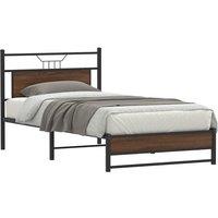 Berkfield Home Bed Frame without Mattress Brown Oak 100x190 cm Engineered Wood