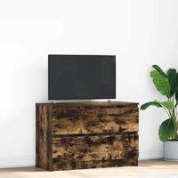Berkfield Home TV Cabinet Smoked Oak 80x35x54 cm Engineered Wood in Brown | Size: 80 x 35 x 54 cm