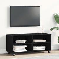 Berkfield Home TV Cabinet Black 90x35x35 cm Engineered Wood | Size: 90 x 35 x 35 cm
