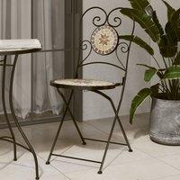 Berkfield Home Bistro Chairs Foldable 2 pcs Terracotta & White Ceramic in Orange