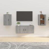 Berkfield Home Wall Mounted TV Cabinets 2 pcs Grey Sonoma 40x34.5x60 cm