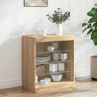 Berkfield Home Sideboard with LED Lights Sonoma Oak 60.5x37x67 cm in Brown