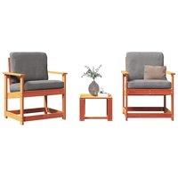 Berkfield Home 3 Piece Garden Lounge Set Wax Brown Solid Wood Pine