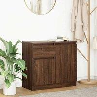 Berkfield Home Sideboard with Drawer Brown Oak 71x35x65 cm Engineered Wood | Size: 71 x 35 x 65 cm