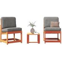 Berkfield Home 3 Piece Garden Lounge Set Wax Brown Solid Wood Pine