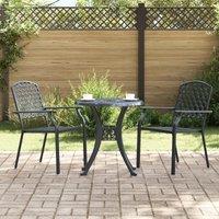 Berkfield Home Garden Chairs 2 pcs Stackable Anthracite Steel in Grey