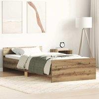 Berkfield Home Bed Frame without Mattress Artisan Oak 100x200 cm Engineered Wood in Brown