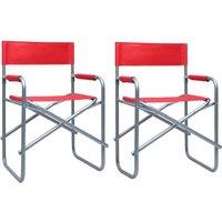 Director's Chairs 2 pcs Steel Red