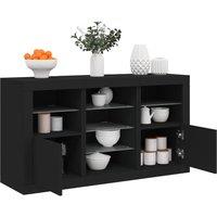 Berkfield Home Sideboard with LED Lights Black 123x37x67 cm | Size: 123 x 37 x 67 cm
