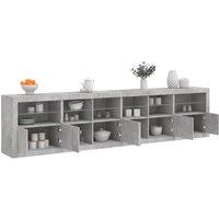 Berkfield Home Sideboard with LED Lights Concrete Grey 283x37x67 cm | Size: 283 x 37 x 67 cm