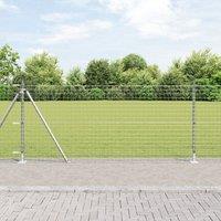Berkfield Home Fence Posts Set of 26 Galvanised steel 3.2 x 3.2 x 90 cm Durable in Silver