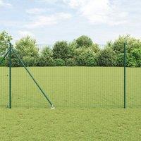 Berkfield Home Fence Posts with Spike 52 pcs 32 mm 180 cm Galvanised Steel in Green