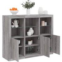 Berkfield Home Sideboards with LED Lights 3 pcs Grey Sonoma Engineered Wood