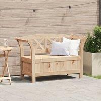 Garden Storage Bench 119x76x44 cm Solid Wood Pine