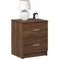 Bedside Cabinet with 2 Drawers Brown Oak 40x36x50 cm