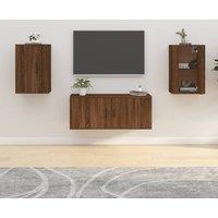 Berkfield Home Wall Mounted TV Cabinets 2 pcs Brown Oak 40x34.5x60 cm