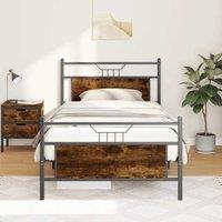 Bed Frame without Mattress Smoked Oak 107x203 cm Engineered Wood