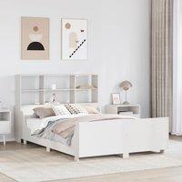 Bookcase Bed without Mattress White 120x190 cm Small Double Solid Wood