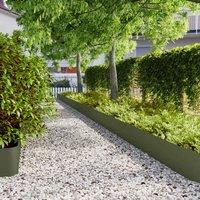 Berkfield Home Lawn Edgings 10 pcs Olive Green 25x103 cm Cold-rolled Steel in Silver