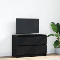 Berkfield Home TV Cabinet Black 80x35x54 cm Engineered Wood | Size: 80 x 35 x 54 cm