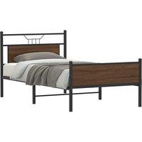 Berkfield Home Bed Frame without Mattress Brown Oak 107x203 cm Engineered Wood