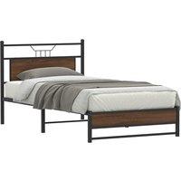 Berkfield Home Bed Frame without Mattress Brown Oak 107x203 cm Engineered Wood