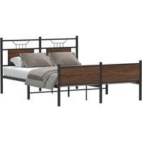 Berkfield Home Bed Frame without Mattress Brown Oak 150x200 cm King Size Engineered Wood
