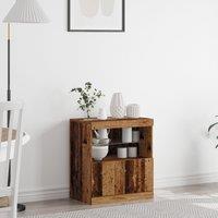 Berkfield Home Sideboard with LED Lights Old Wood 60x37x67 cm in Brown | Size: 60 x 37 x 67 cm